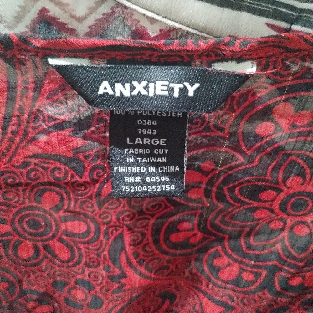 Large anxiety red see thru blouse